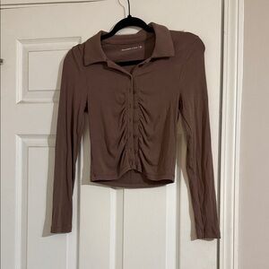 Abercrombie & Fitch Taupe Button-Down Shirt